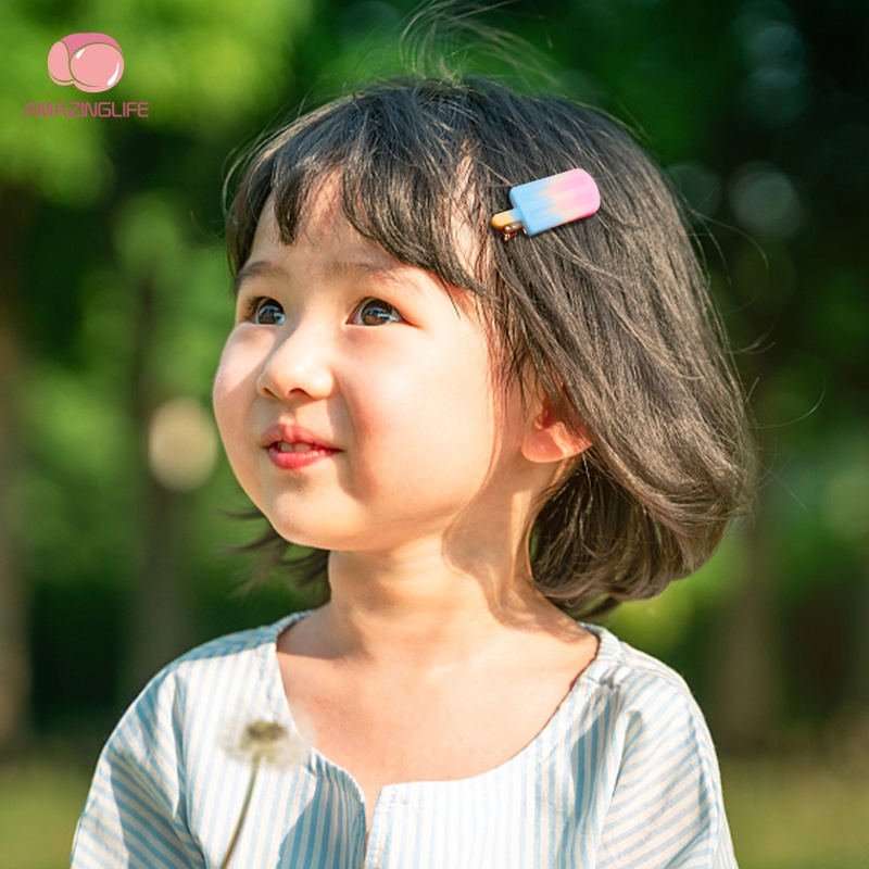 Kẹp Tóc Hình Cây Kem Hoạt Hình Phong Cách Nhật Bản Cho Bé Gái