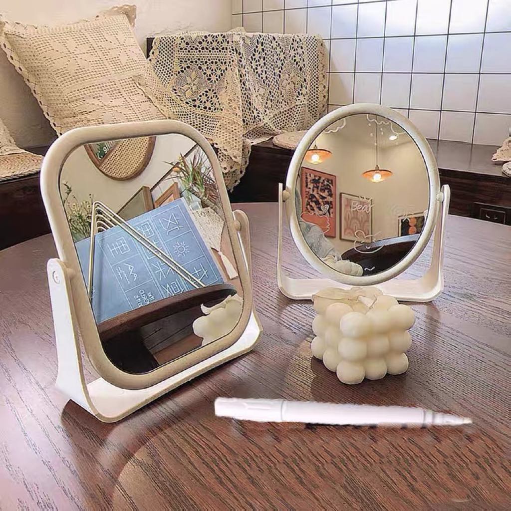 Gương để bàn , gương trang điểm 2 mặt xoay 360 độ