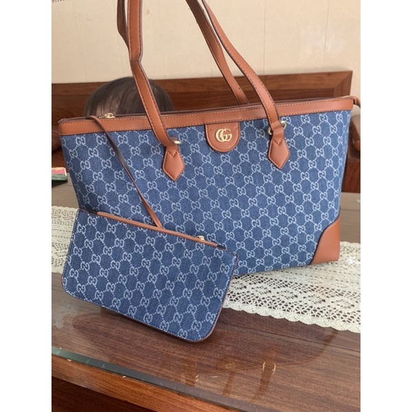 Túi công sở dáng tote size to kèm ví có khoá miệng size đại hình và clip thật