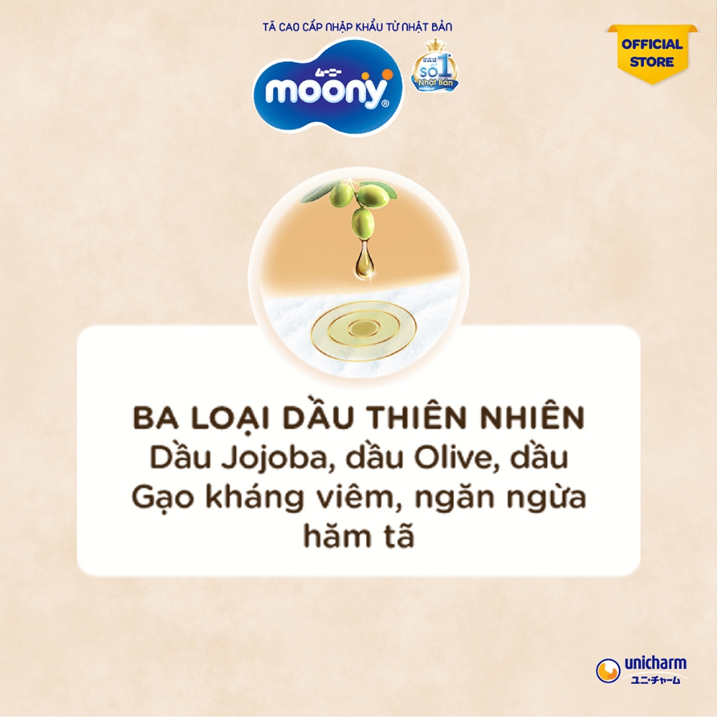 Tã dán Moony Natural siêu cao cấp NB62/S58+2 - Nhập khẩu từ Nhật Bản