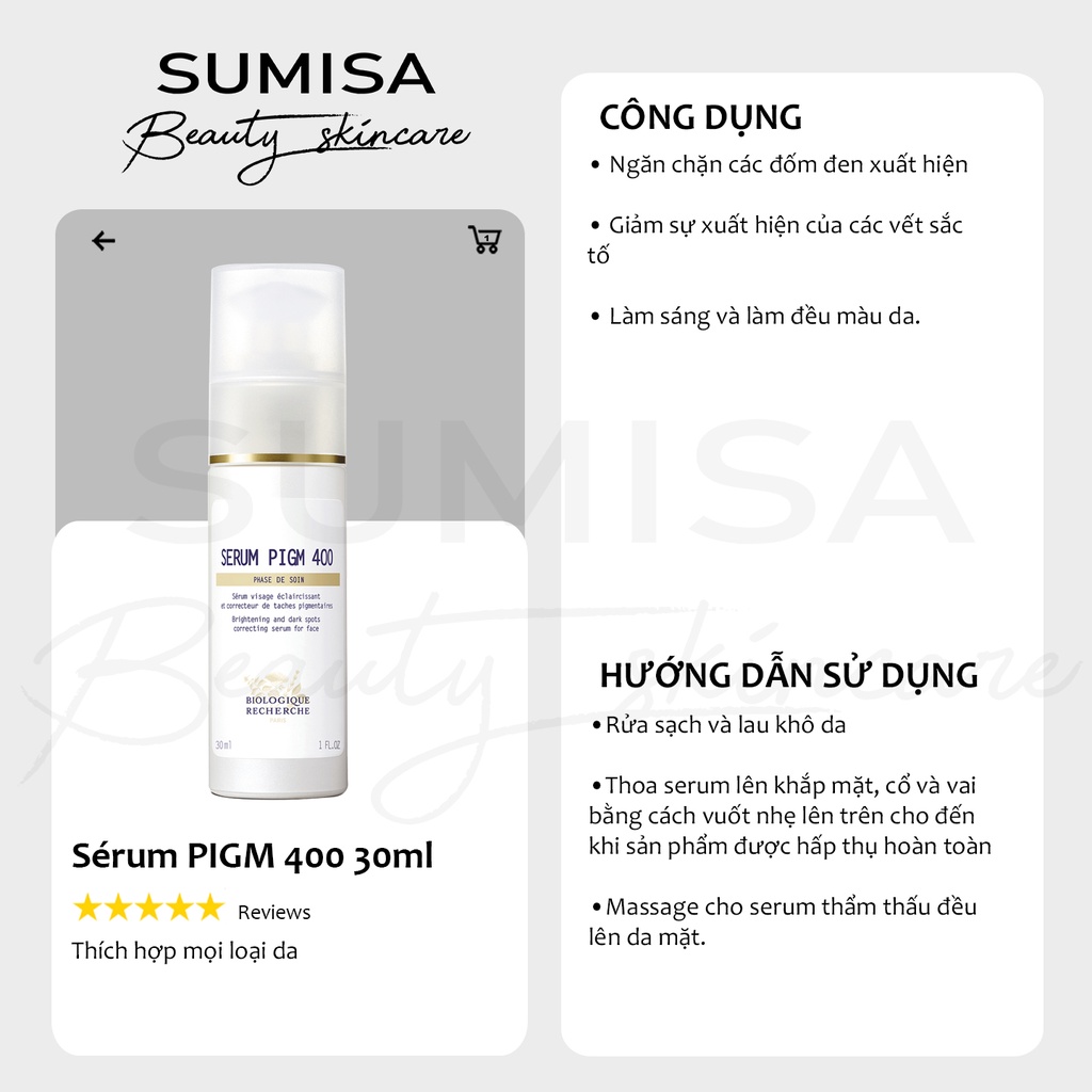 BR Serum PIGM 400 tinh chất làm sáng và phục hồi các sắc tố tối màu cho da mặt 30ml