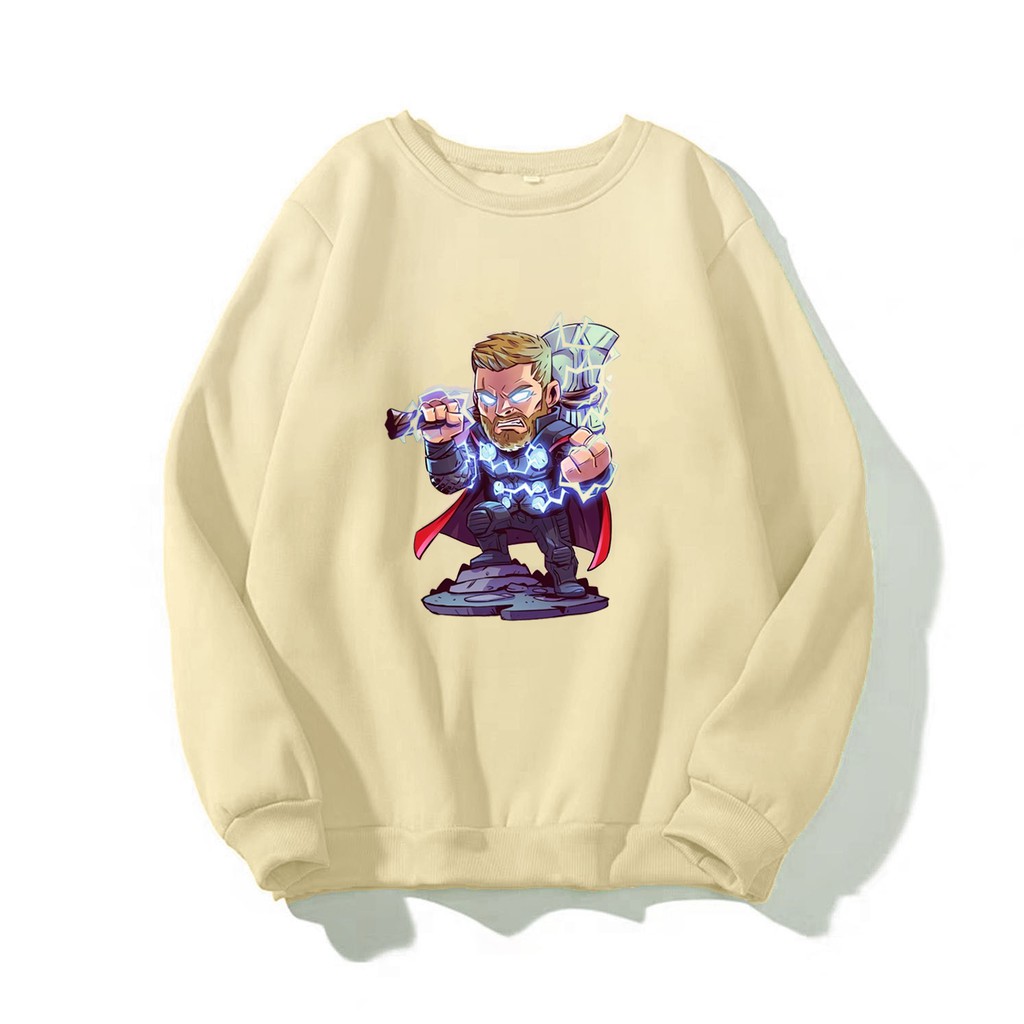 Áo Sweater chui đầu nam nữ in hình Thần Sấm cá tính William DS117 - Chất liệu nỉ ngoại mềm mịn, giữ ấm tốt