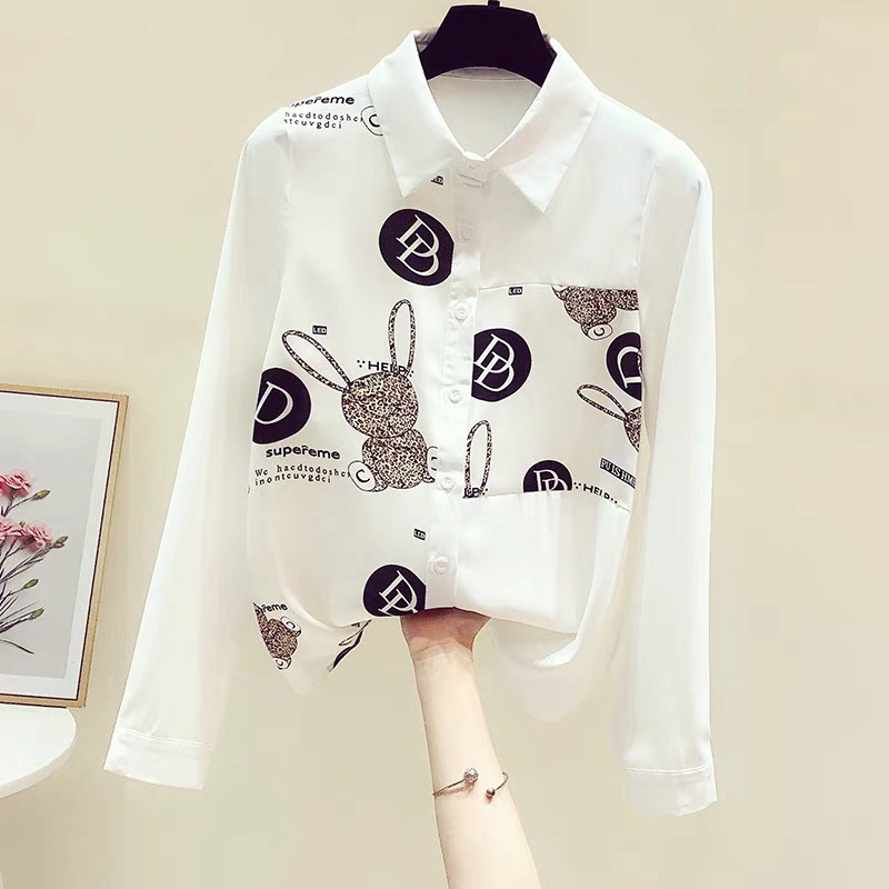 Áo Sơ Mi Phối Hai Màu Họa Tiết Gấu Cute Siêu Sành Điệu THời Trang Phong Cách Mới