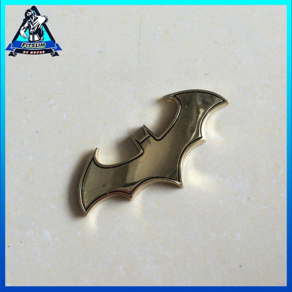 Miếng dán logo đuôi xe máy xe hơi decal hình dơi 3D bằng kim loại