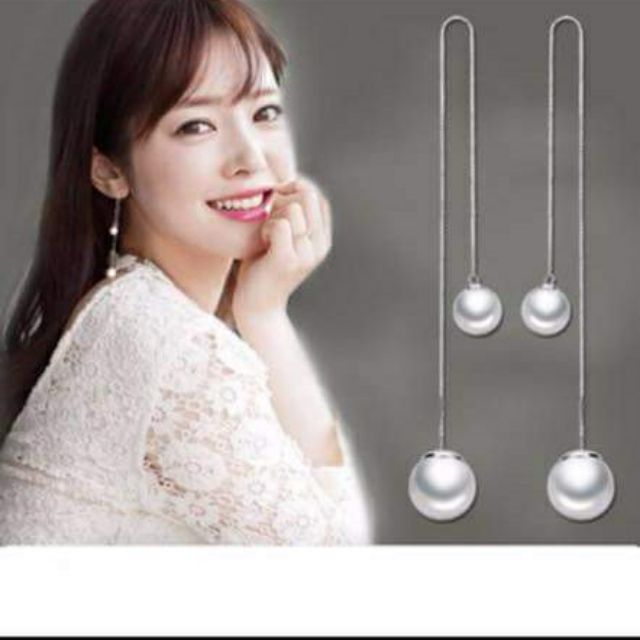 Bông tai dáng dài kiểu ngọc trai