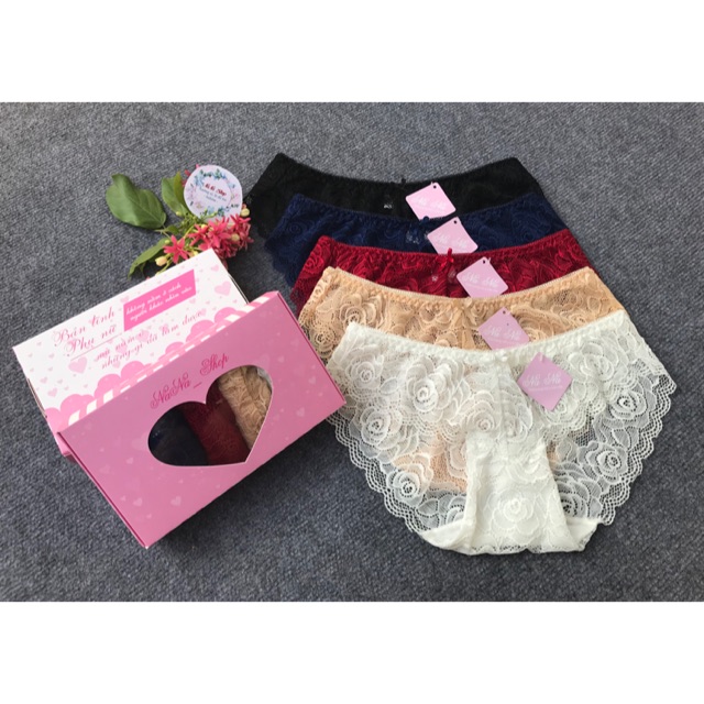 [Mã WARN20 giảm 20k đơn 150k] Hộp 5 quần ren hoa hồng NaNa | BigBuy360 - bigbuy360.vn
