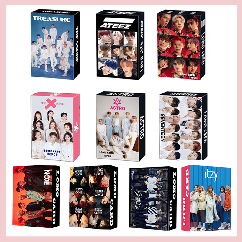 Thẻ ảnh nhóm nhạc EXO IKON ITZY IZONE MONSTAX NCT Seventeen ATEEZ ASTRO Treasure