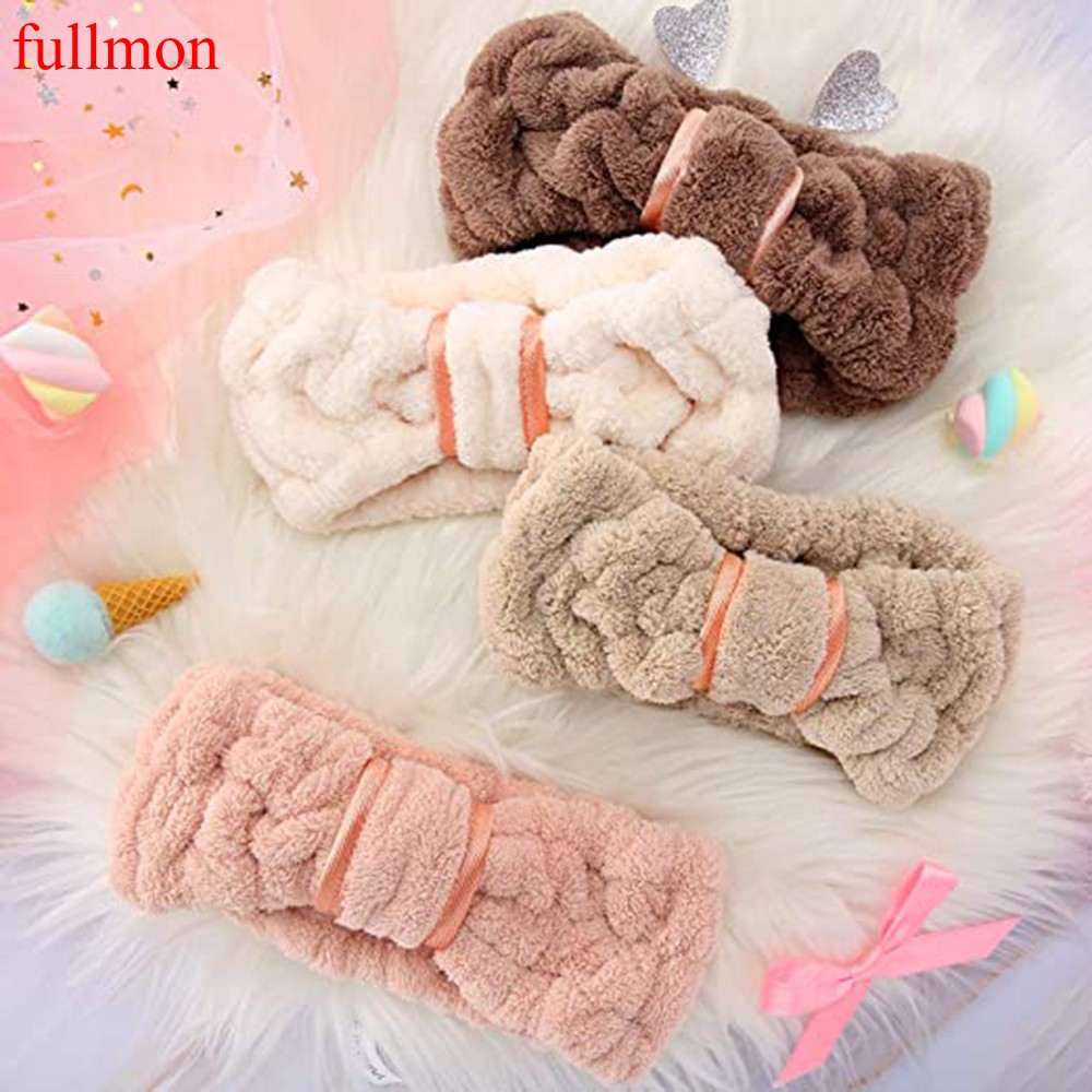 Băng Đô Vải Lông Cừu San Hô Mềm Mại Dùng Để Rửa Mặt