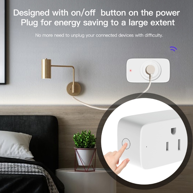 Ổ Cắm Điện US Không Dây 15A Thông Minh Điều Khiển Bằng Giọng Nói Tiện Dụng Cho Gia Đình