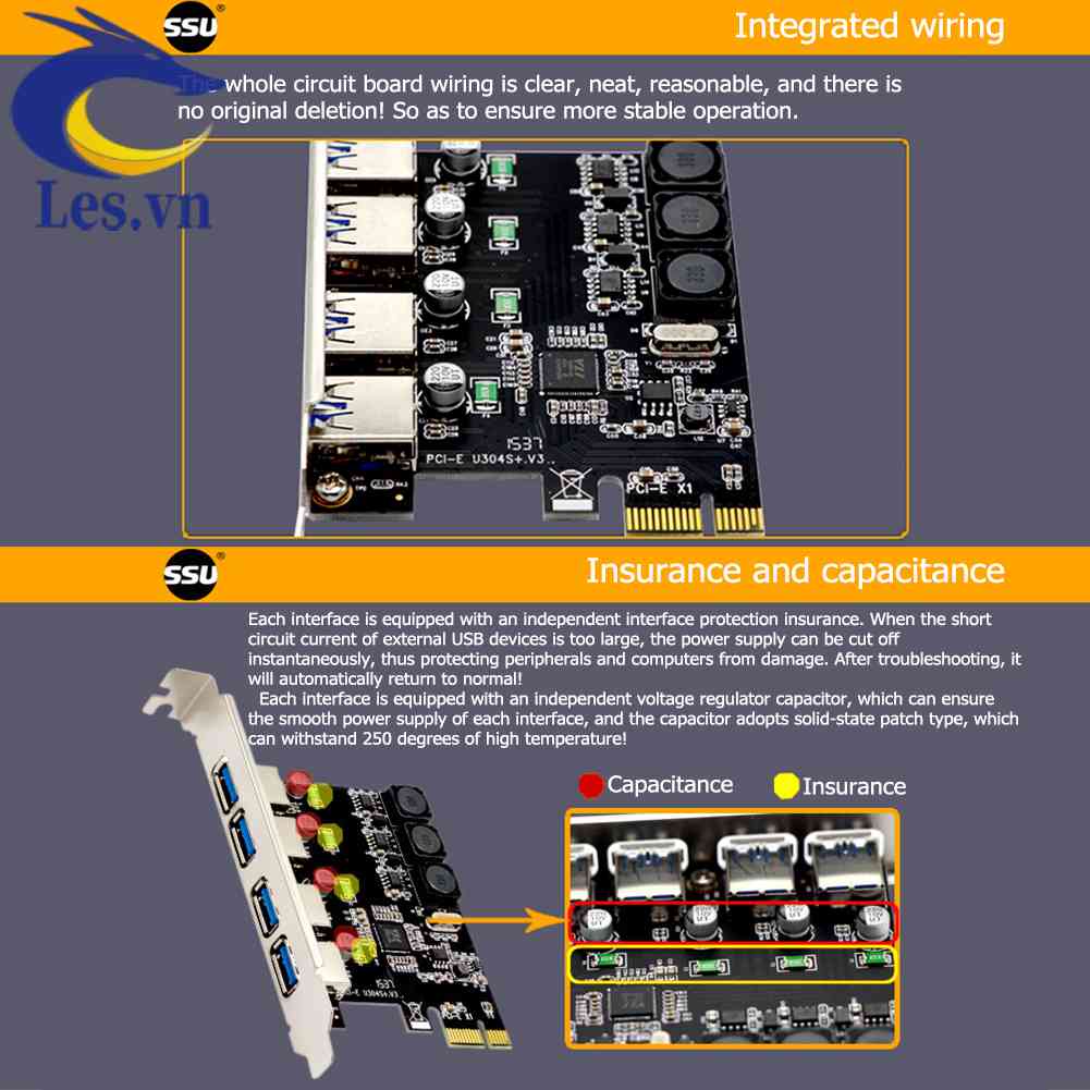 Card Mở Rộng PCIe U3V04S + 4 Cổng USB 3.0
