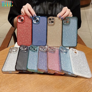 Ốp Điện Thoại Mềm Trong Suốt Mạ Viền 6D Màu Gradient Lấp Lánh Cho iPhone 13 12 Mini 12 13 Pro Max