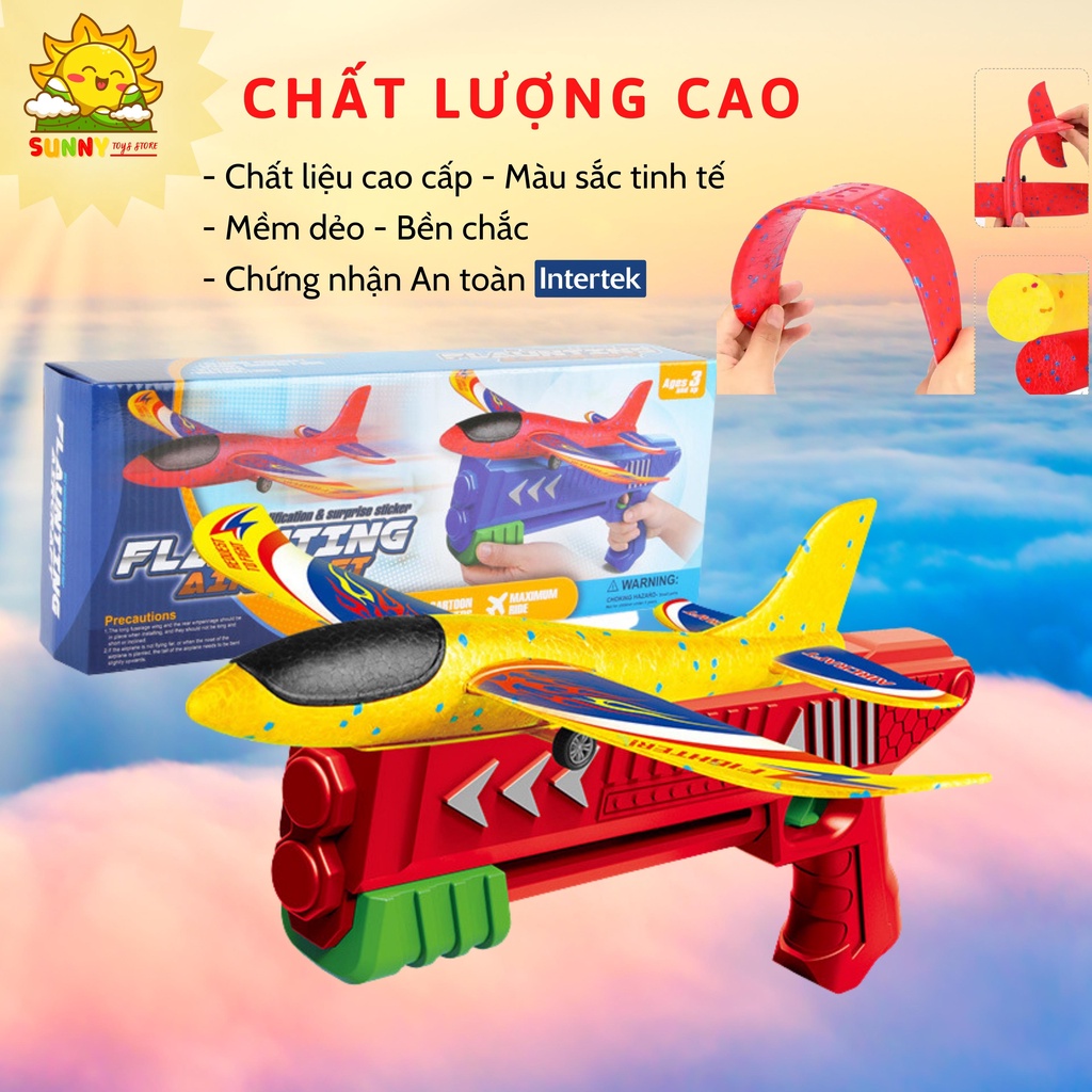 Đồ chơi phóng máy bay bằng xốp, chất liệu EPP cao cấp bền đẹp, đồ chơi an toàn cho bé, chứng nhận Intertek - Sunny Kids