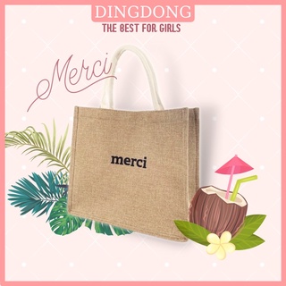 Túi xách cói merci vintage - túi cói đi chơi đi biển thời trang