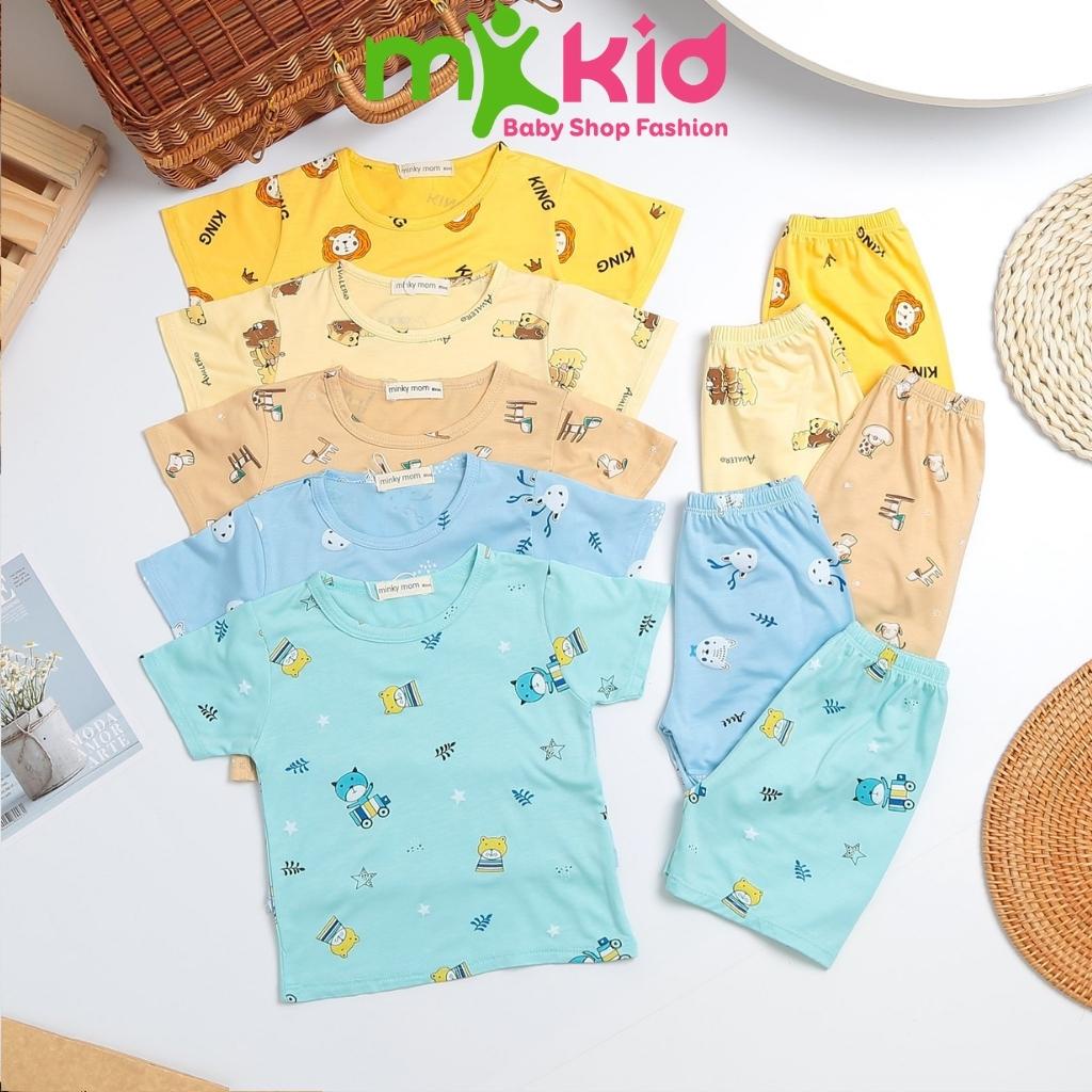 Bộ Minky Mom Cộc Tay Bộ Mimky Mom Tai Thú siêu mềm mịn mát cho bé trai bé gái