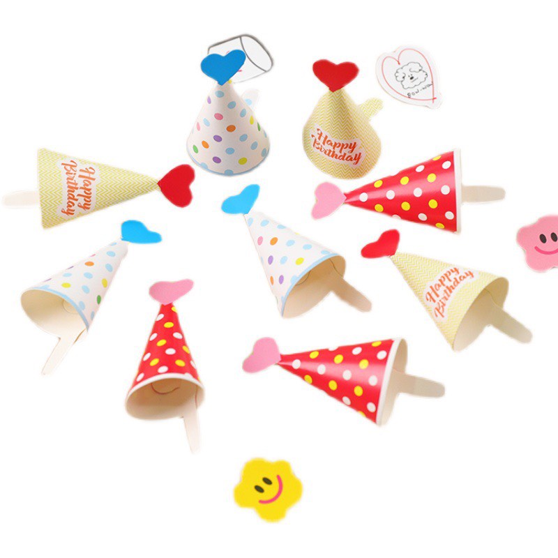 5 set combo 18 mũ giấy mini (chấm bi) trang trí bánh-Q5468