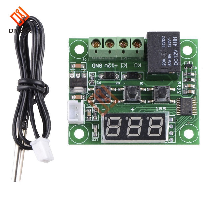 W1209 Red LED Digital Thermostat Temperature Control Thermometer Thermo Controller Switch Module DC 12V Waterproof NTC Sensor | BigBuy360 - bigbuy360.vn