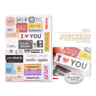 Bộ 6 tờ Sticker phong cách cổ điển - album DIY