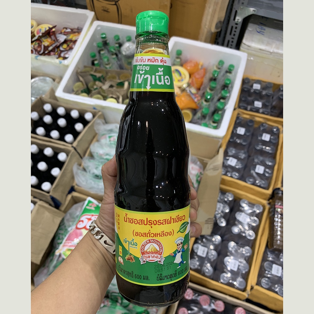 Sốt Gia Vị Nắp Xanh Thái Lan Hiệu Golden Mountain 600ml - ซอสปรุงรสฝาเขียวภูเขาทอง