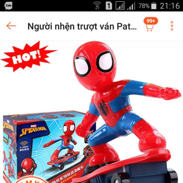 Người nhện trượt ván cho bé WHàng nhập khẩu