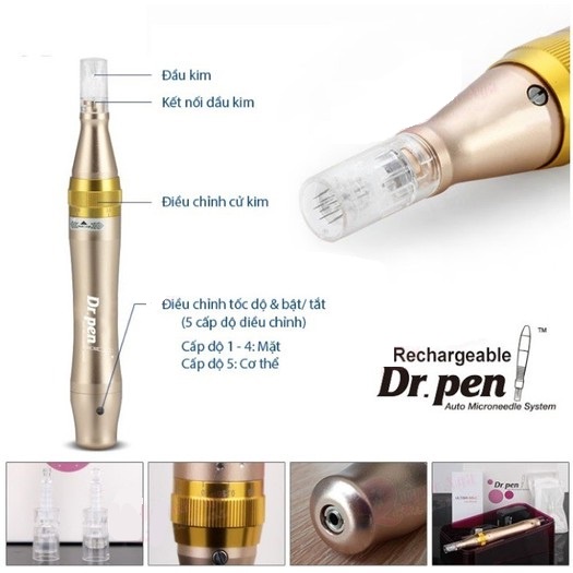Máy Lăn Kim Dr Pen M5 Tích Điện Máy Phi Kim Cấy Tảo Cấy Phấn Trắng Da Vi Tảo Xoắn Nano Da Đầu Tóc Mặt Spa