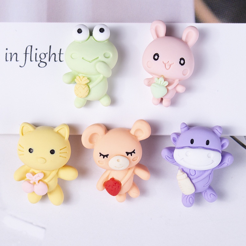 Charm Slime Hình Hoạt Hình Ếch Thỏ Mèo Trâu trang trí ốp điện thoại