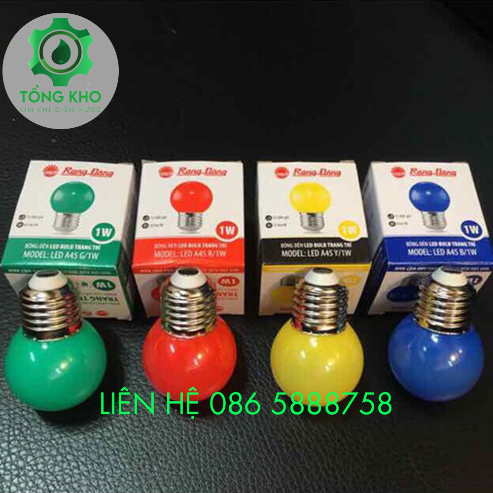 Bóng đèn led Bulb tròn 1W Rạng Đông nhiều màu - Tổng kho kim khí điện nước LED A45