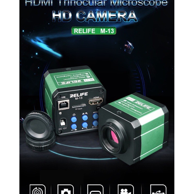 Camera RL-M12/ M13 38Mega Pixel (3800W) hỗ trợ HDMI, USB cho kính hiển vi, len CCTV (hỗ trợ máy tính, laptop)