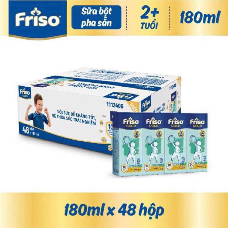 Combo 48 hộp sữa friso pha sẵn 180ml/1 hộp date 8/5/22 (hàng không có thùng)