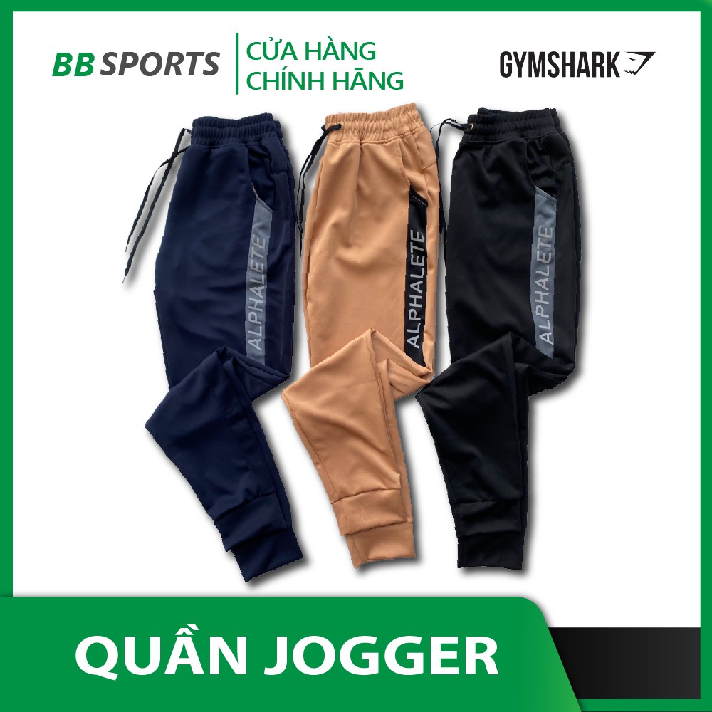 (Có Video) Quần Tập Gym Nam – Quần Jogger Gym ALPHALETE vải poly 2 da cao cấp, logo phản quang