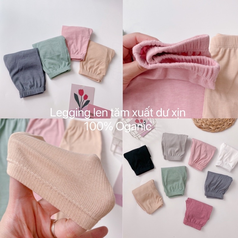 Set 4 quần legging vải tăm cho bé gái