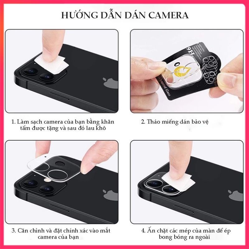 [IPHONE 12] Cường Lực Trong Suốt Full Cụm Camera Iphone 12 12Mini 12Pro 12ProMax - Bảo Vệ Toàn Diện Camera Iphone