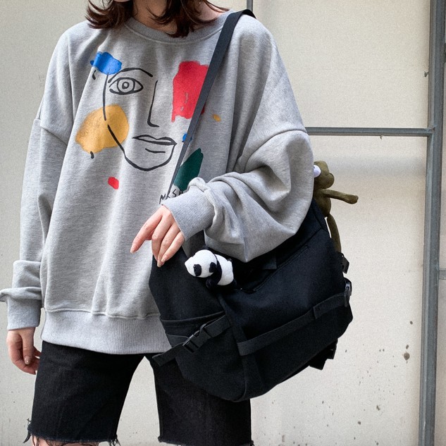 Túi đeo chéo vải canvas phong cách unisex thiết kế đơn giản