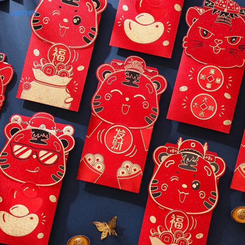 Set 4 bao lì xì hình hổ năm mới 2022