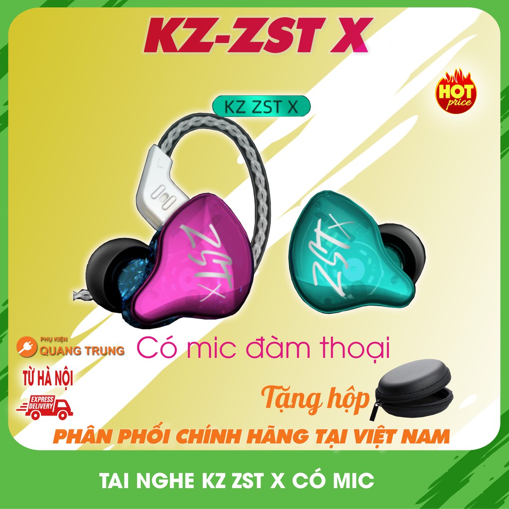 Tai nghe kz zst x có mic chính hãng,tặng hộp đựng,nâng cấp mới nhất 2020