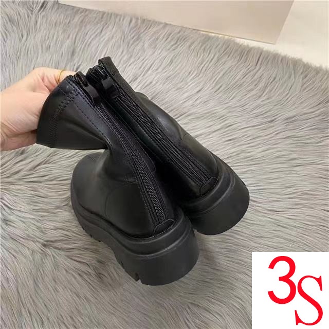 Giày Bốt Martin Đế Dày Co Giãn Kiểu Pháp Mẫu Mới 2021 Thời Trang Mùa Thu Cho Bạn Gái