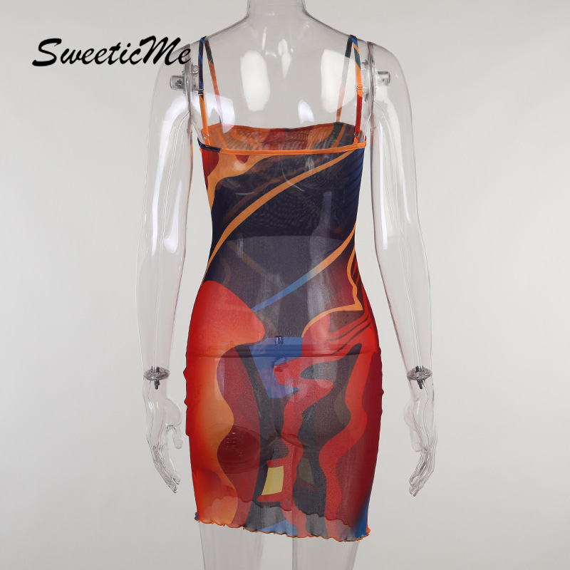 Đầm Hai Dây In Họa Tiết Trừu Tượng Gợi Cảm Dành Cho Nữ 2021 | BigBuy360 - bigbuy360.vn