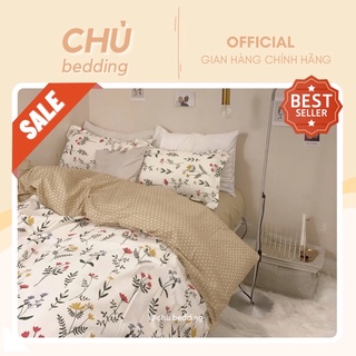 Set chăn ga gối poly cotton: hoa nhí vàng