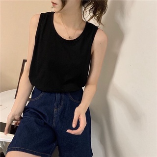 (SẴN ĐEN, CÓ ẢNH THẬT) Áo ba lỗ nữ thun basic form thoải mái đơn giản.