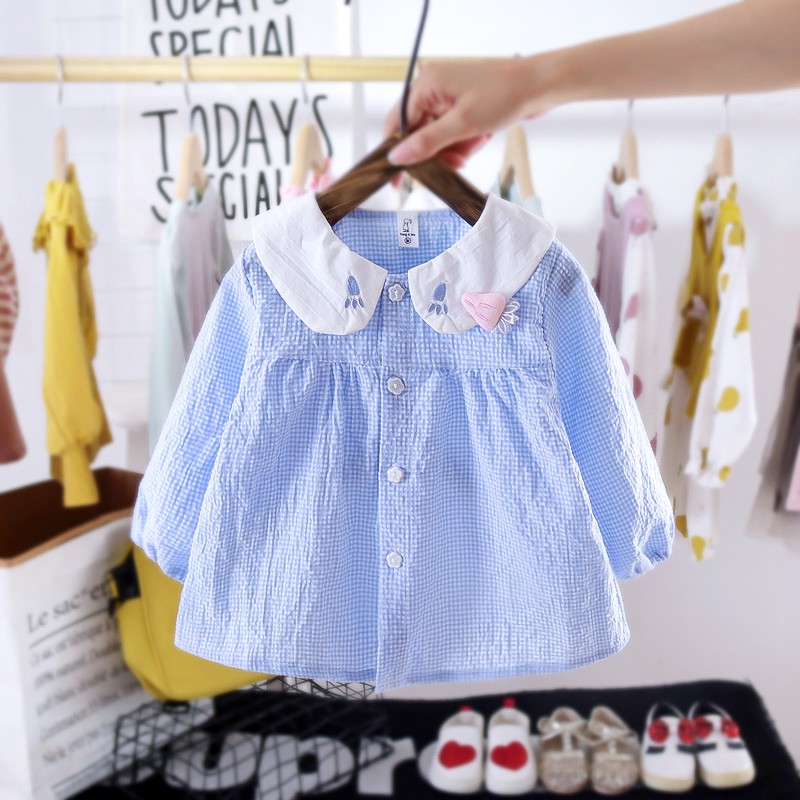 Set áo khoác tay dài và chân váy caro dễ thương cho bé gái | BigBuy360 - bigbuy360.vn