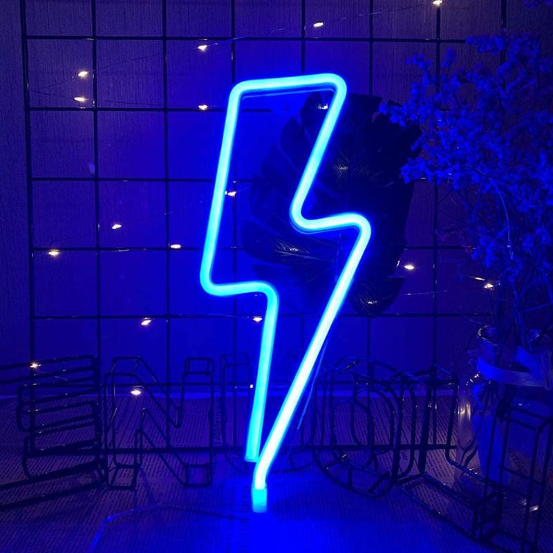 Đèn Led Neon Hình Tia Chớp Dùng Trang Trí Phòng Ngủ
