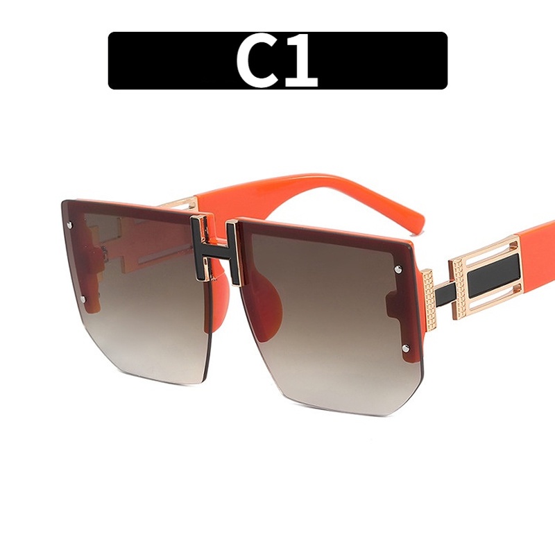 Kính Mát Gọng Vuông Không Viền In Chữ H Thời Trang Cho Nữ