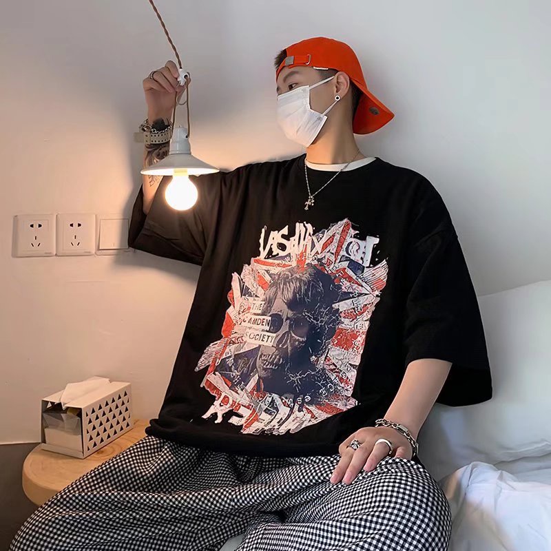 Áo Thun Cotton Dáng Rộng Ngắn Tay Phong Cách Âu Mỹ Thời Trang Mùa Hè Dành Cho Nam 2022