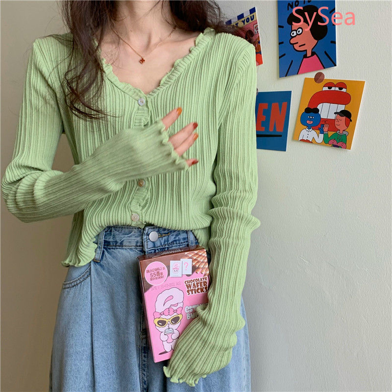 Áo khoác cardigan dệt kim dài tay chống nắng phong cách Hàn Quốc cho nữ