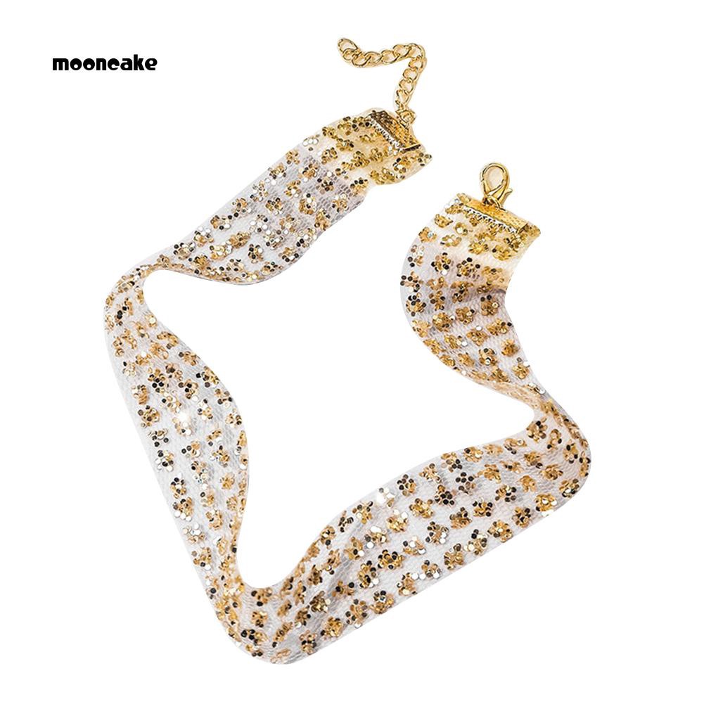 Vòng cổ choker đính kim tuyến lấp lánh thời trang cho nữ