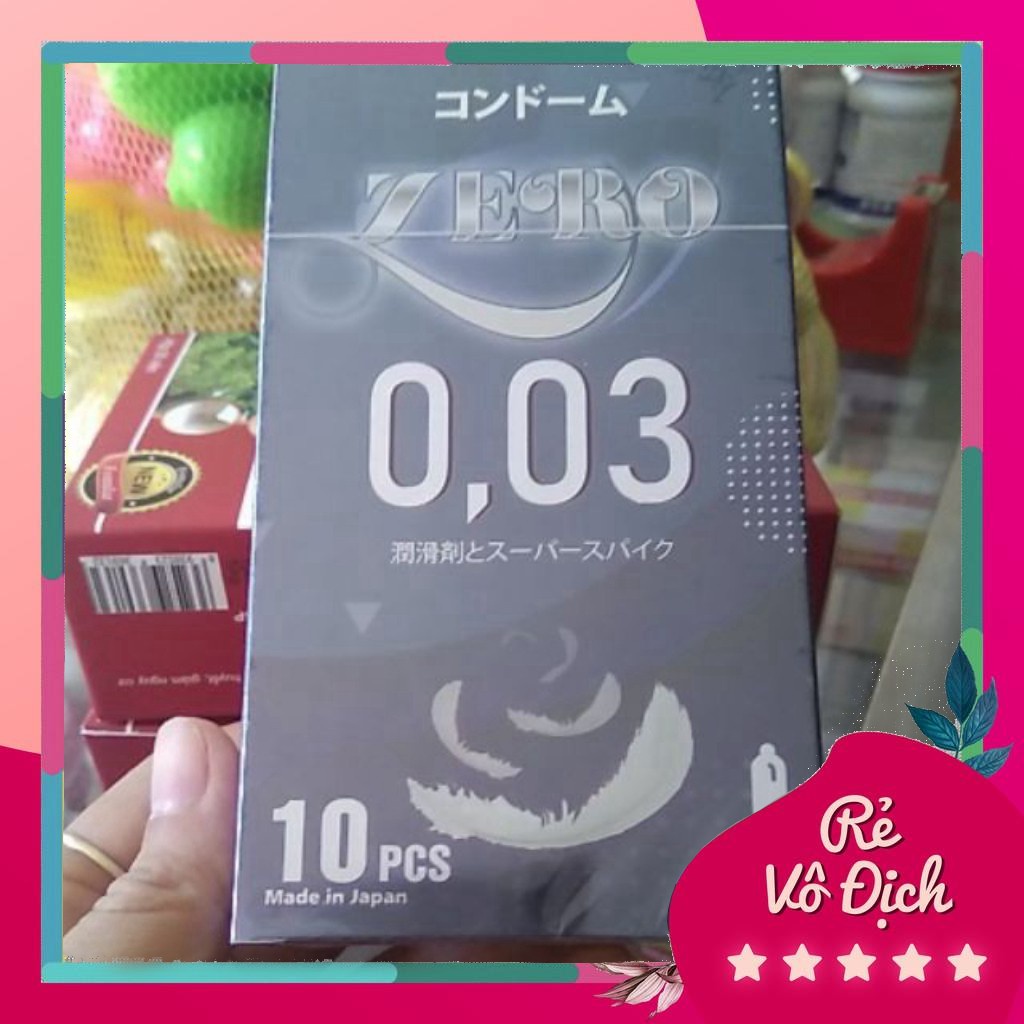 [GIẤU TÊN SP] HỘP 10 CHIẾC BAO CAO SU CÓ GAI CHỐNG XUẤT TINH SỚM NHẬT BẢN ZERO - HỖ TRỢ BÔI TRƠN