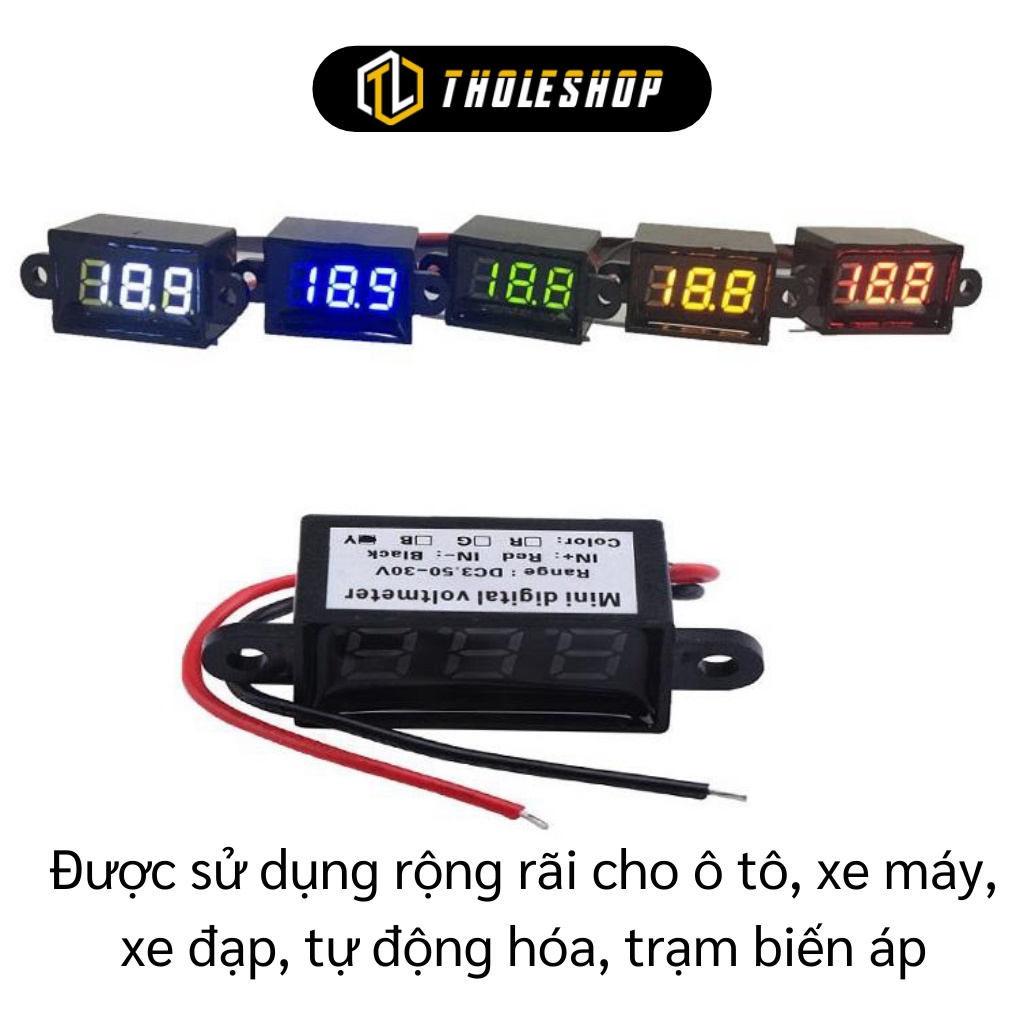 Vôn Kế - Máy Đo Vôn Kế DC 3.5-30V Màn Hình Led Kỹ Thuật Số, Chống Thấm Nước 6361