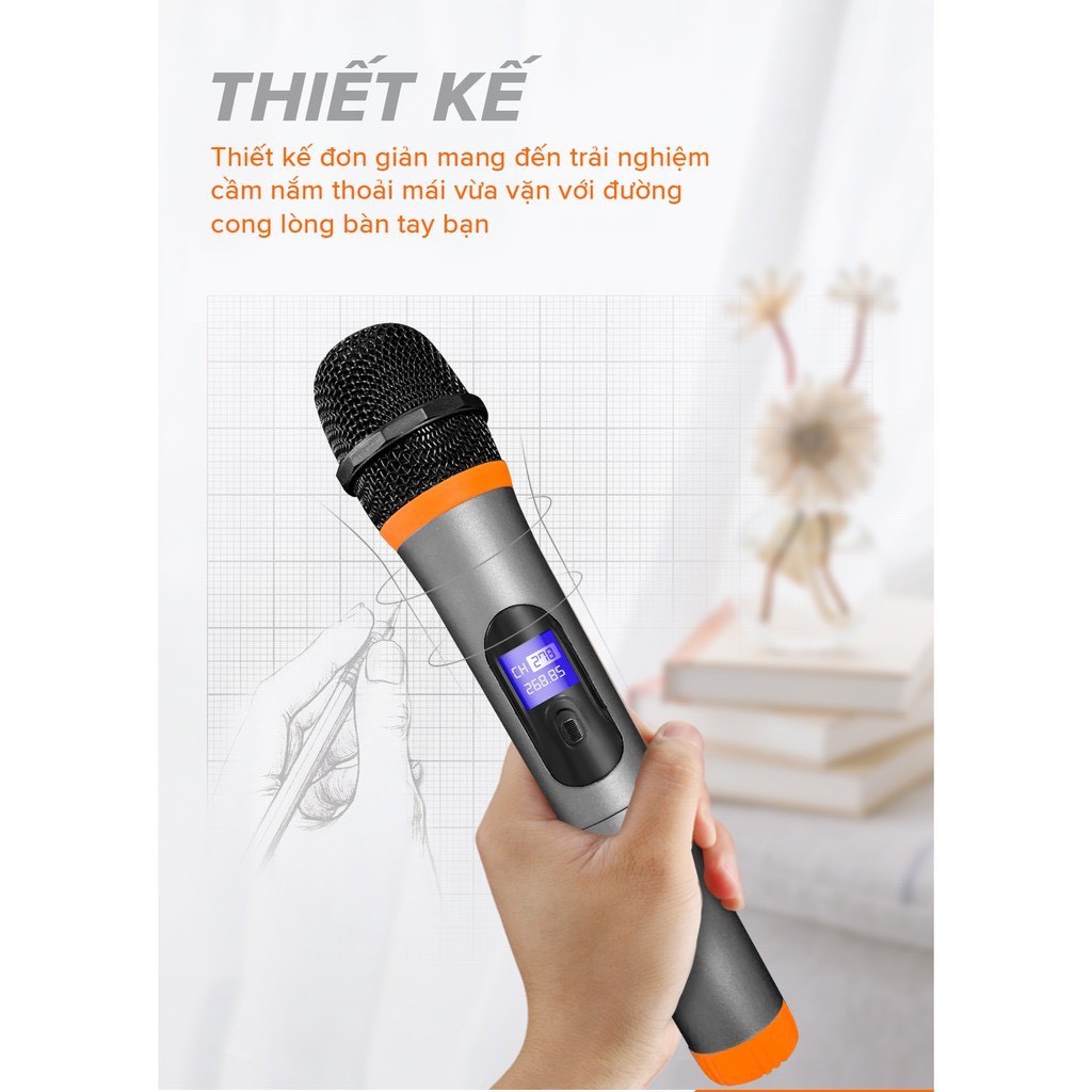 Micro Không Dây COK ST-304 [1 đầu thu tương thích 2 micro, phù hợp mọi loa kéo & amply có cổng Mic 6.5] BH 6 tháng