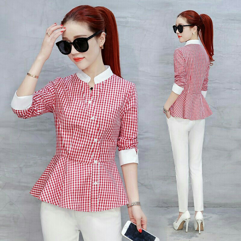 ÁO KIỂU SỌC PEPLUM Kèm hình thật