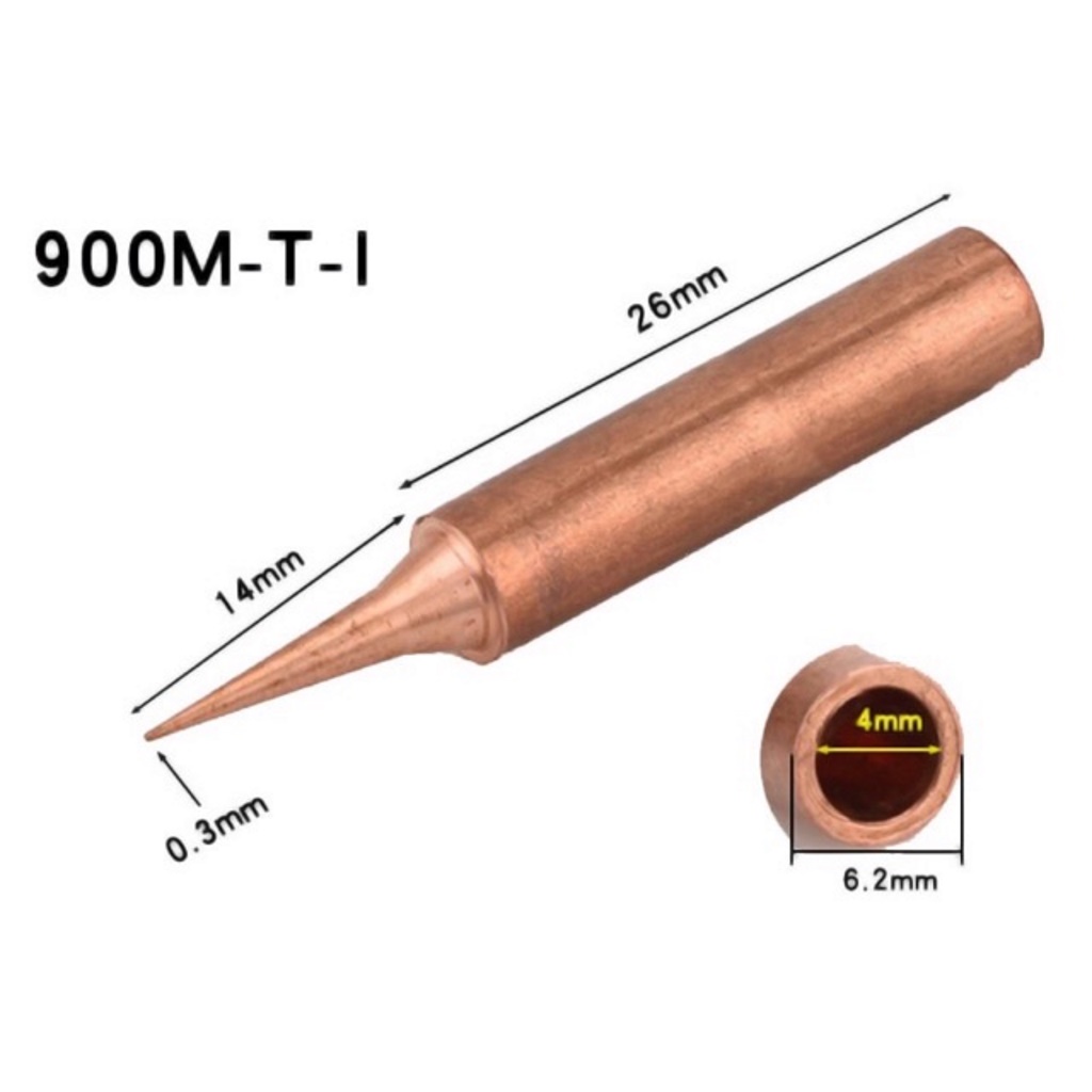 Bộ 5 Mũi Hàn Đồng Hakko 936 Thay Thế Cho Mỏ Hàn Điều Chỉnh Nhiệt, Trạm Hàn 936, 937, 938, 969, 8586, 852D