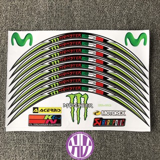 Tem dán vành Monster màu xanh lá - Có Video Thực Tế - Shop Hưng Vượng - Tem dán vành xe máy